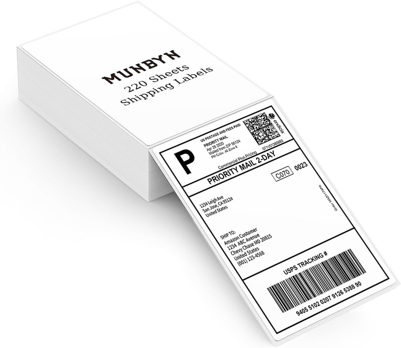 BPA-Free 4x6 Thermal Printer Labels - 220 Pack with Strong Adhesive for Delivery