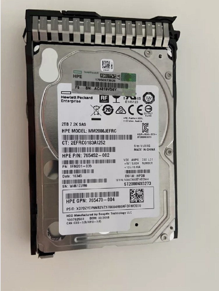 New HP 765466-B21 765873-001 765452-002 2TB 12G SAS 7.2K RPM 2.5" 512E HDD