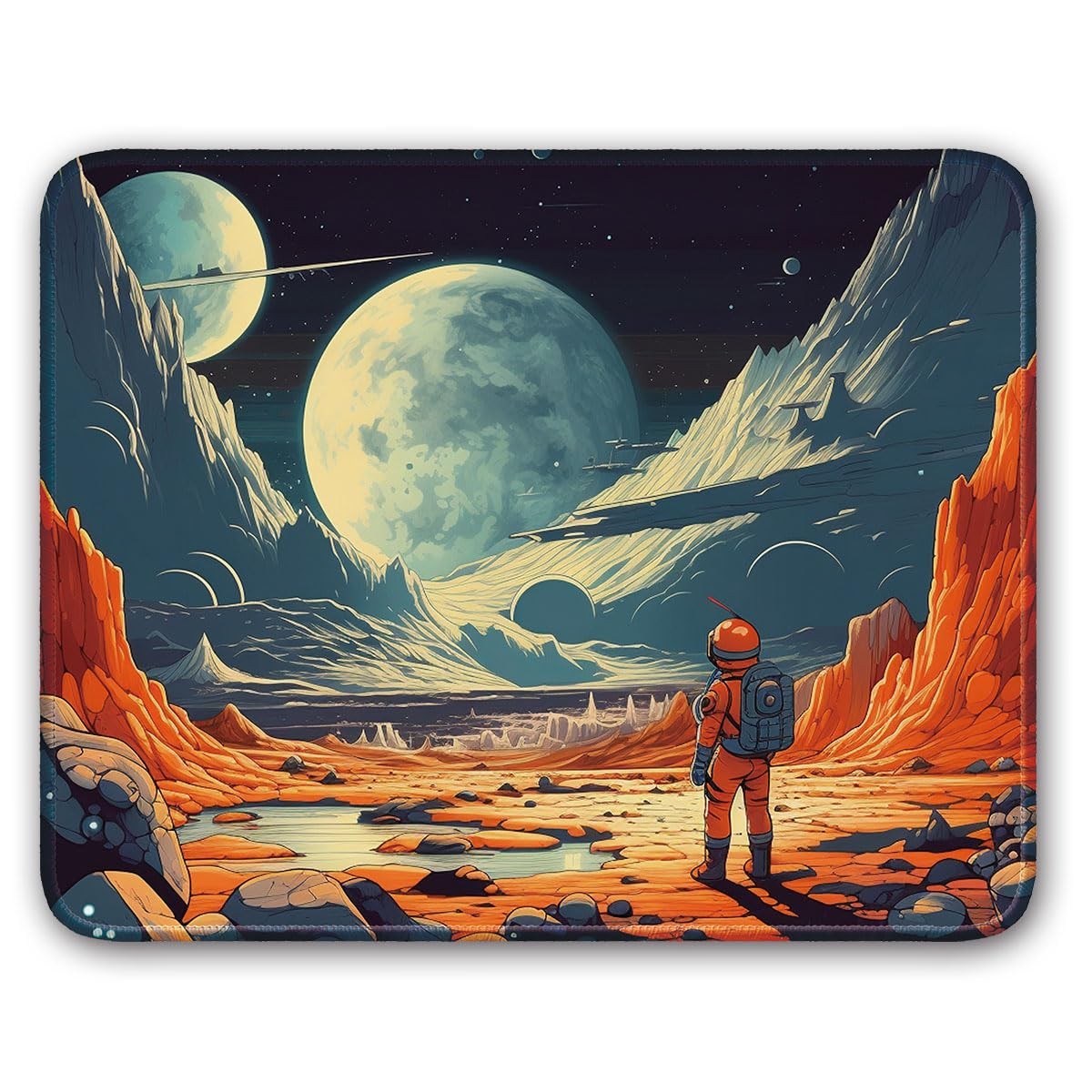 Flodirise Space Themed Design, Vibrant Color Computer Mouse Pad Mousepad
