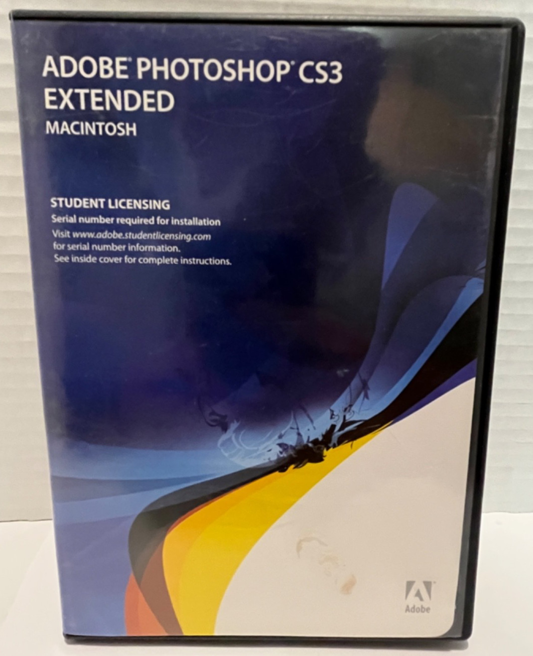 Adobe Photoshop CS3 Extended Mac Student Licensing – Untested w/ Discs & Case