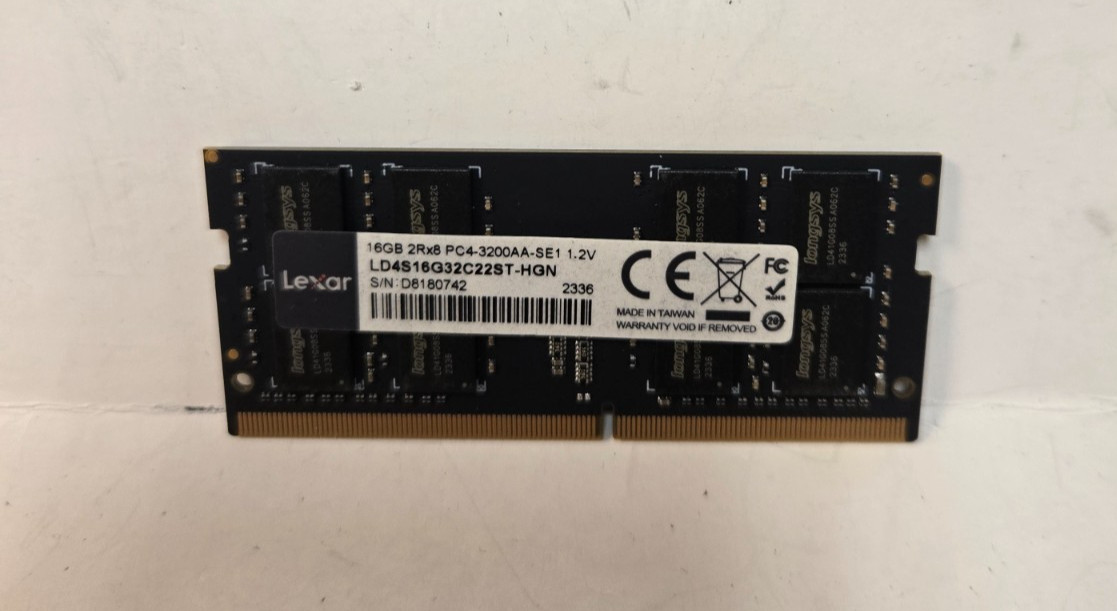 LEXAR 16GB PC4-3200AA Laptop Ram / SO-DIMM Memory - LD4S16G32C22ST-HGN