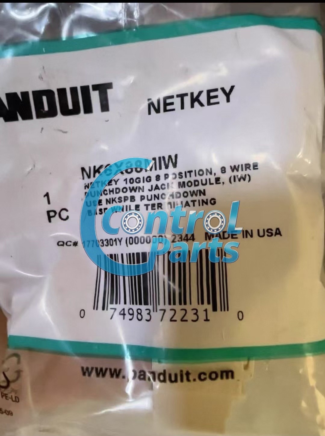 Panduit NetKey NK6X88MIW Cat6a Keystone Jack White Module (Qty 50) Fast delivery