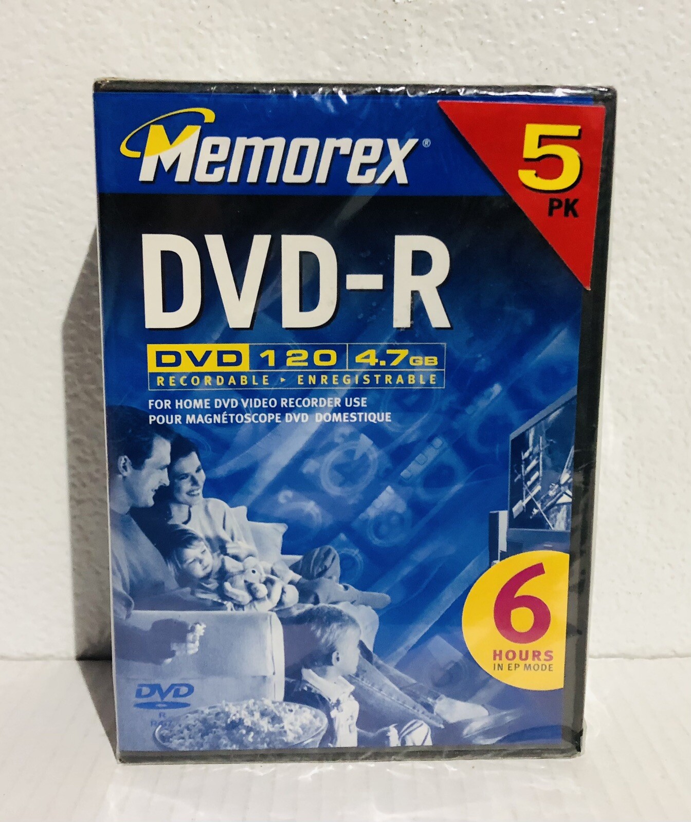 Memorex DVD-R 16x 120 Min 5PK Blank Recordable Discs With Cases Sealed