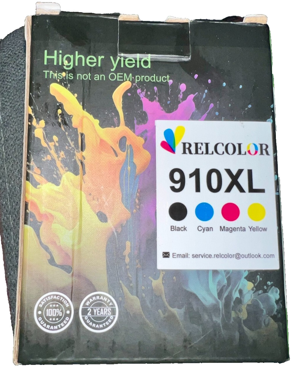 RELCOLOR 910XL Higher Yield Printer Ink Cartridges Black Cyan Magenta Yellow 