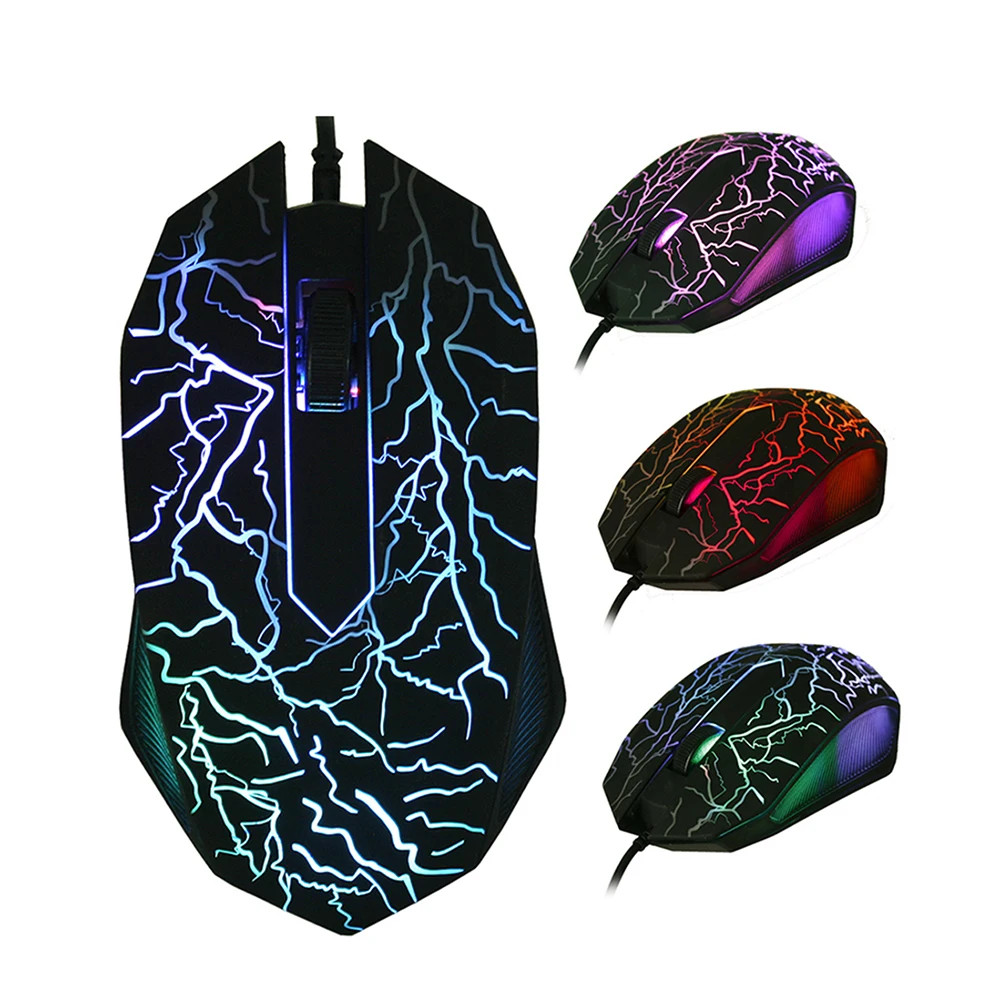 3200DPI Ergonomic USB Wired Gaming Mouse with Colourful LED Lights