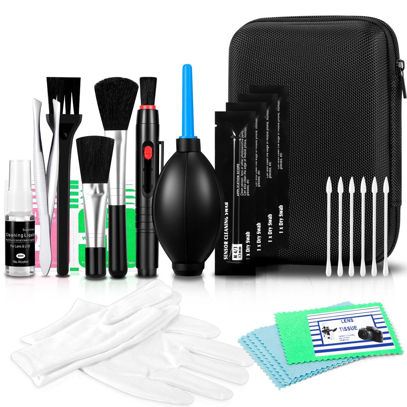 Kit de limpieza de lentes de cámara Kit limpieza para cámaras DSLR y sin espejo