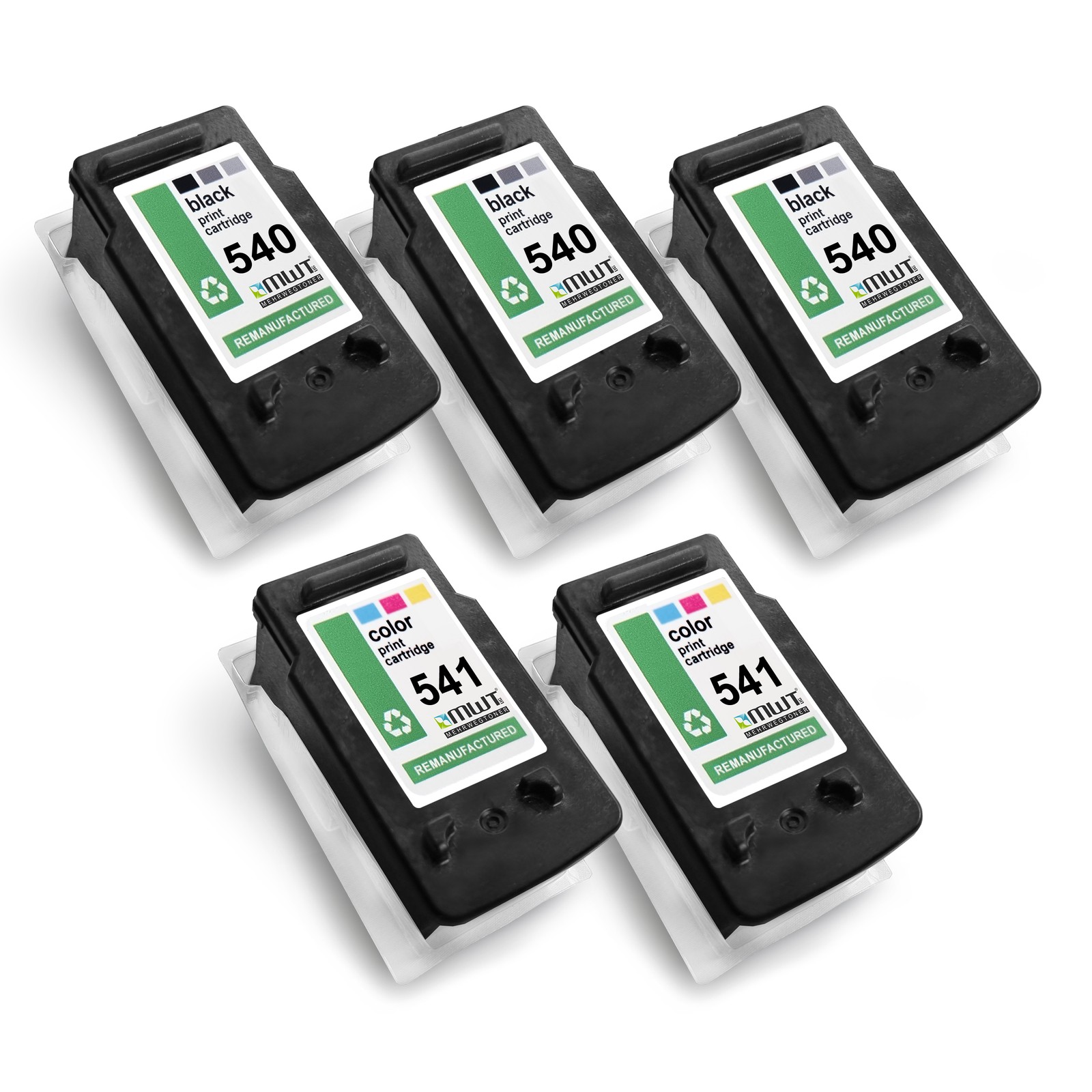 5X Cartridge 3+2 Replaces Canon PG-540 CL-541 XL PG540XL CL541XL CL541XL PG540XL