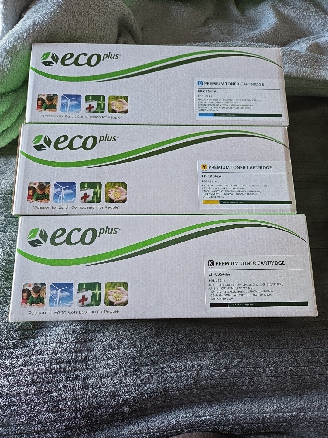3PK CB540A Color Toner Compatible for HP LaserJet CP1215 CP1515n CP1518 CP1210