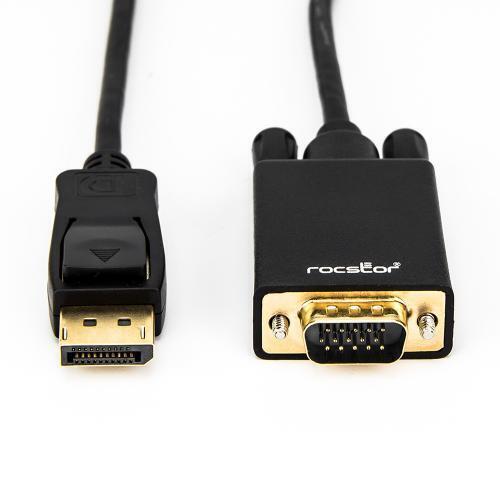 Open Box: Rocstor Premium 6 Ft Displayport to VGA Cable M/Displayport to VGA Sup