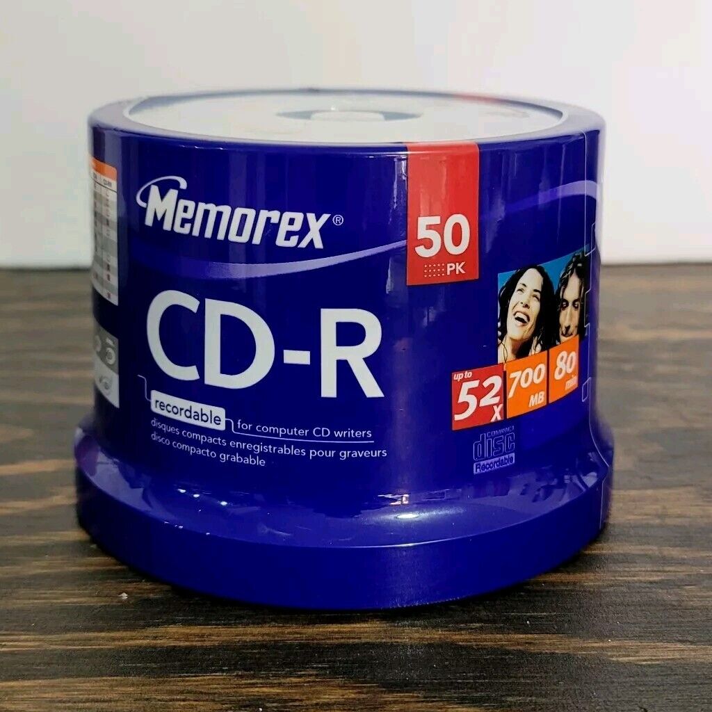 Memorex CD-R 50 Pack NEW 52X 700MB 80min Blank Spindle CD NEW, Sealed
