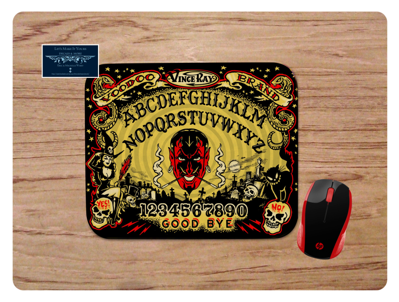 OUIJA BOARD VINCE RAY MOUSEPAD MOUSE PAD HOME OFFICE GIFT NINTENDO SEGA XBOX