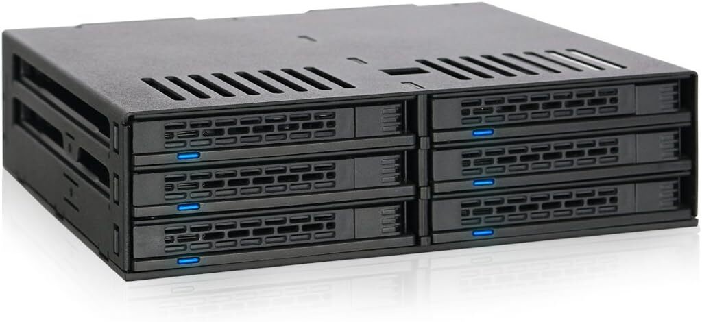 Icy Dock 6 Bay 2.5” Sata Hdd / Ssd Hot Swap Tool-less Backplane Enclos Wireless 