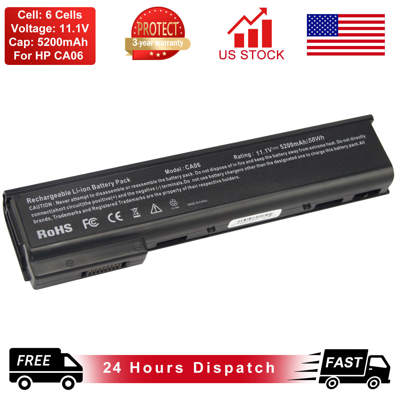 Lot 10 Battery for HP ProBook 640 640 G1 G0 645 G1 650 G1 P/N 718756-001 CA06XL