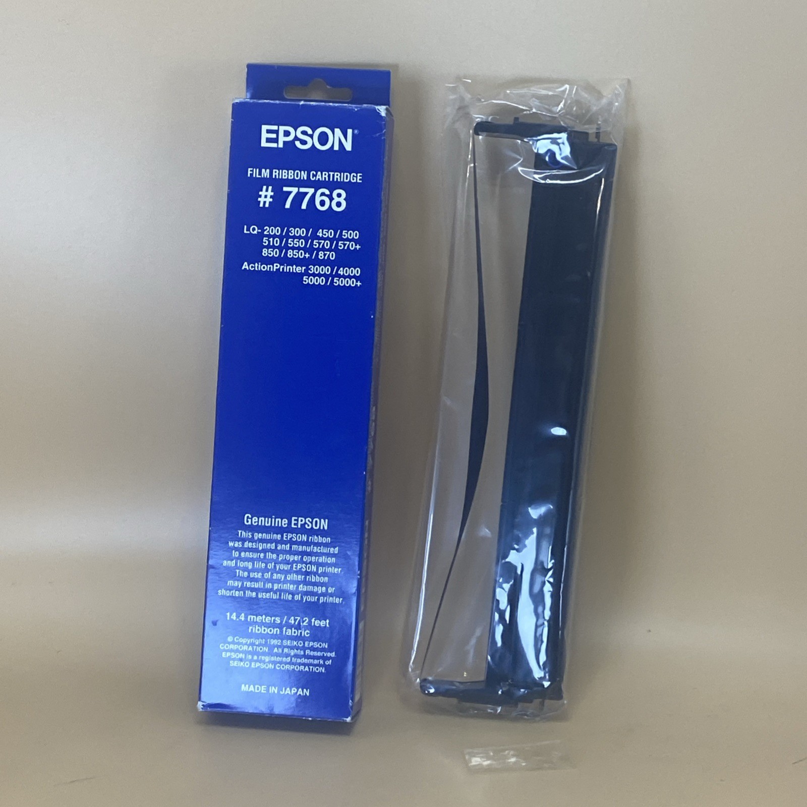 Epson  #7768  Ribbon Cartridge Made In Japan open box SEALED BAG