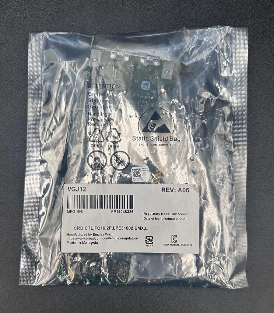 0VGJ12 - Dell Emulex LPE31002 16GB Dual Port Fiber Chanel FC Host Bus Adapter