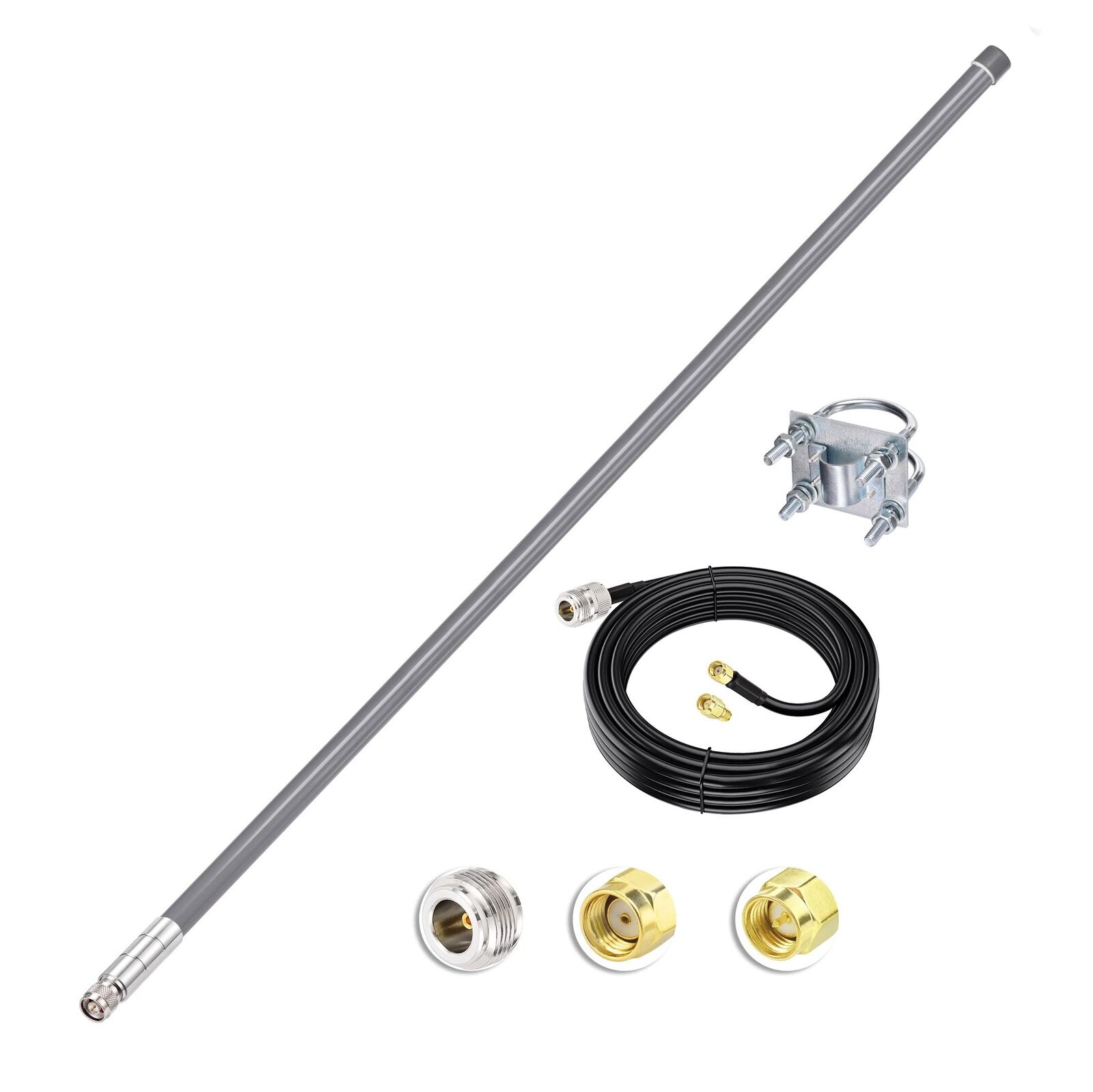 43.3inch 8dBi 915MHz Helium HNT Lora Antenna - 10ft ALSR240 Low Loss Cable - ...