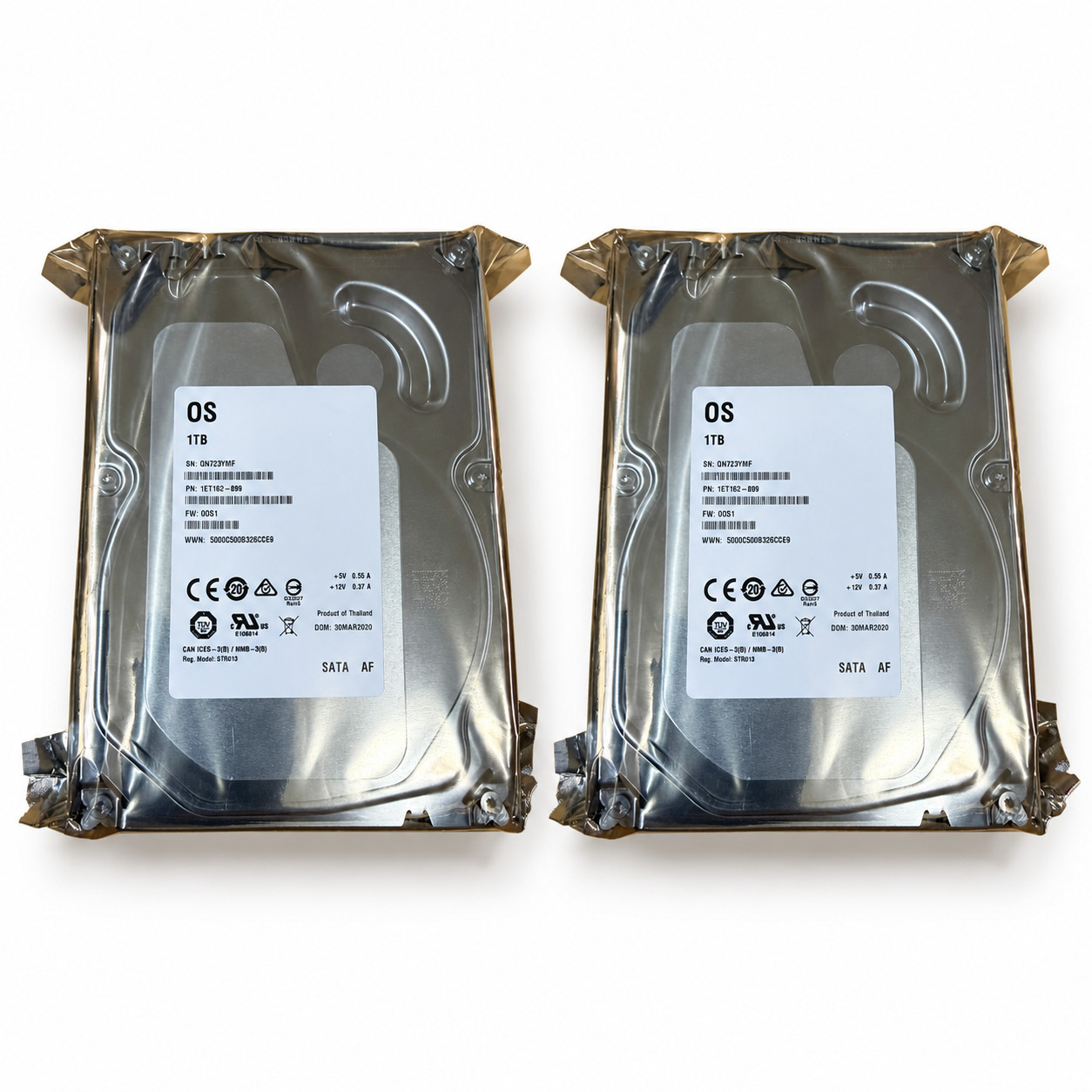 2-Pack Seagate OEM 1TB 1ET162-899 SATA 3.5in Desktop Hard Drives New