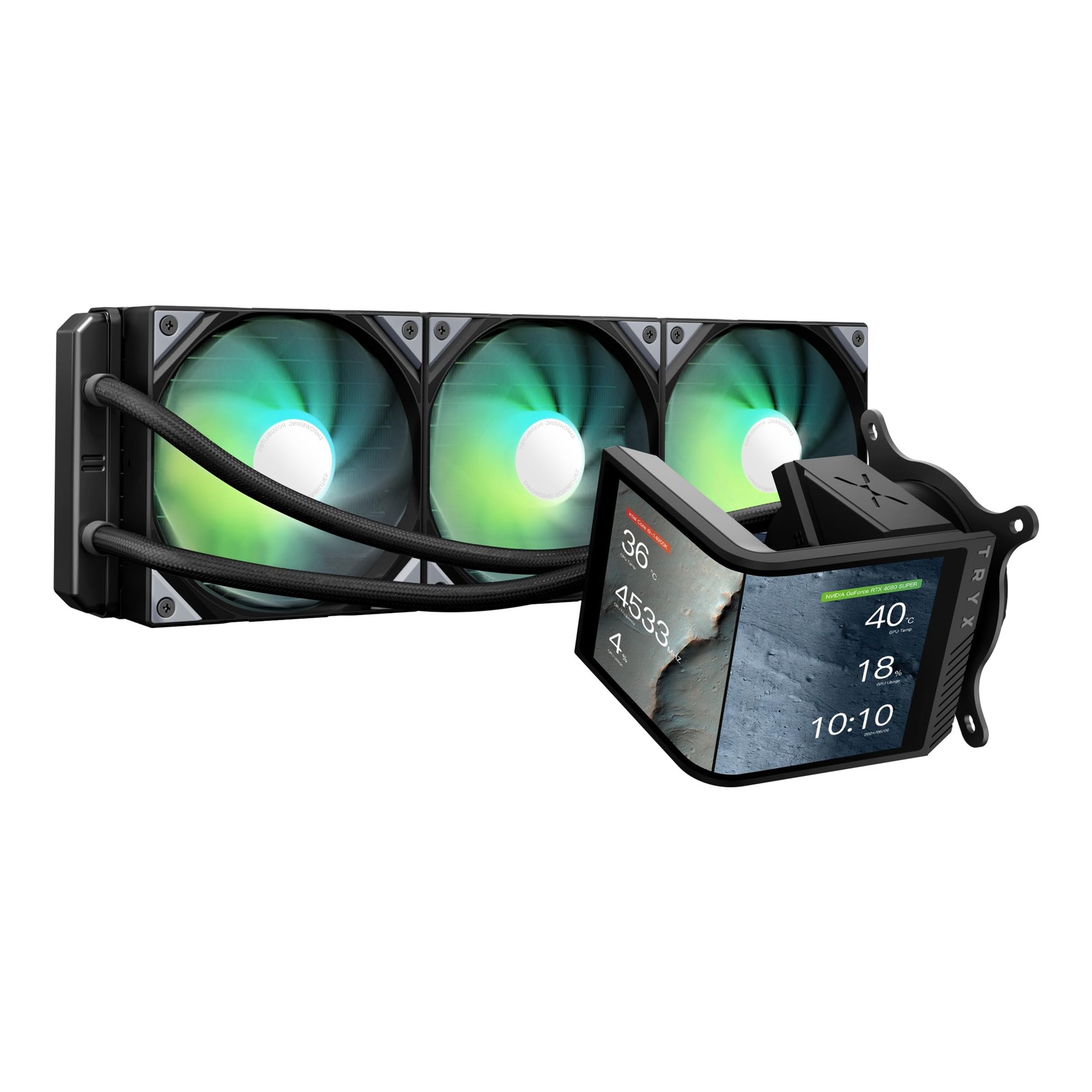 TRYX Panorama SE 360 ARGB 360mm AIO Rotatable 6.5'' AMOLED Curved Screen 3D Anam
