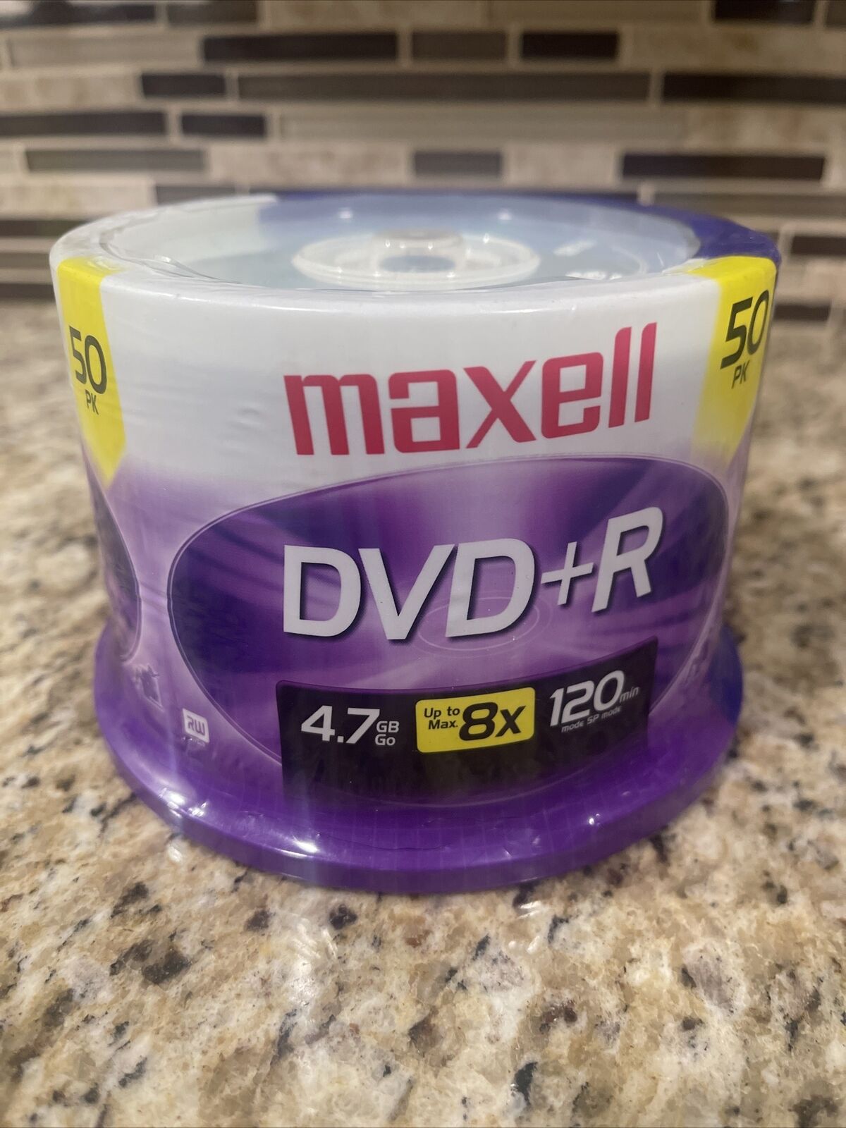 Maxell DVD+R 50pk 4.7 GB 8X 120 Min Spindle Brand New Sealed