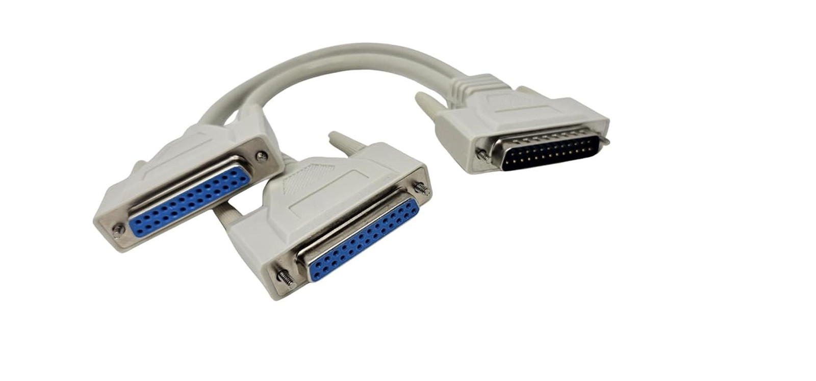 1 Foot DB25 Male to Two DB25 Female Serial Splitter Cable