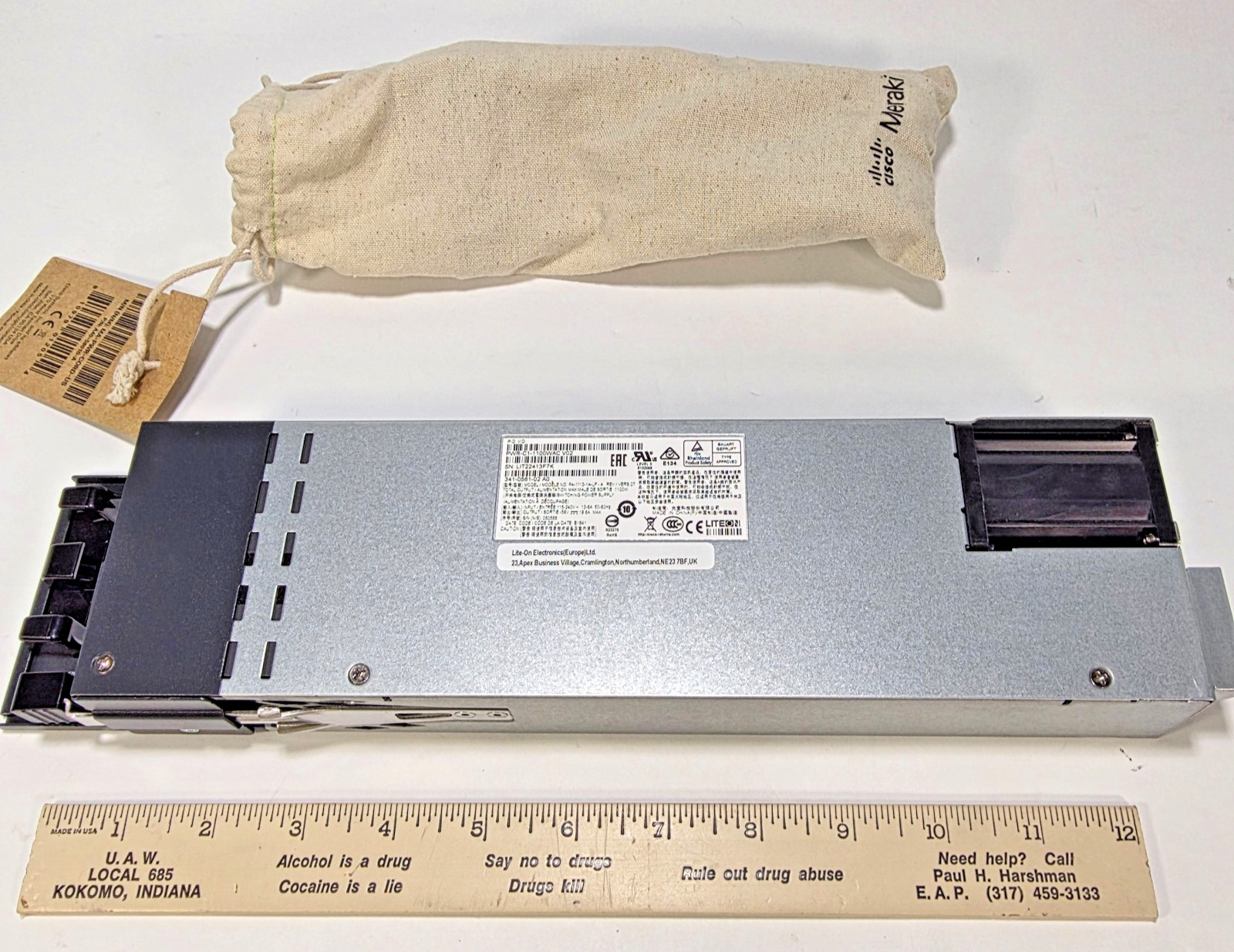 Cisco Meraki MA-PWR-1100WAC PWR-C1-1100WAC V02 1100W Power Supply + Cord