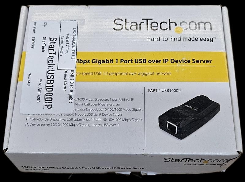 StarTech USB1000IP 10/100/1000 Mbps Gigabit 1 Port USB over IP Device Server