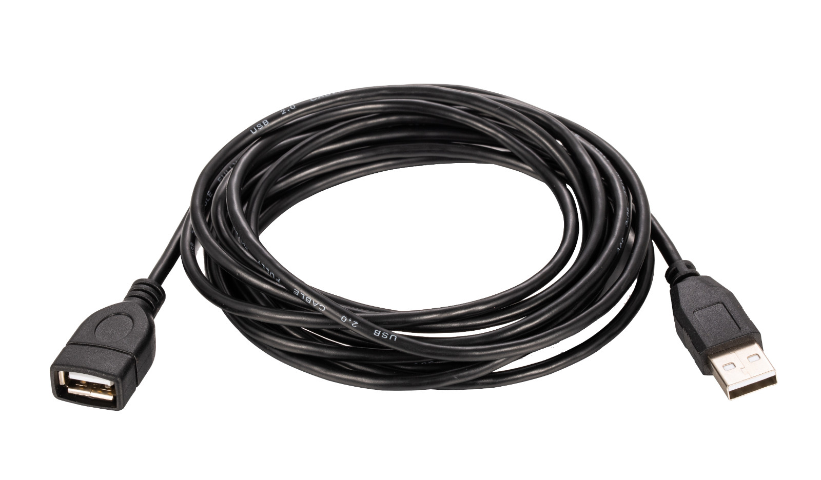 15FT USB 2.0 Black Extension Cable AM-AF Data Transfer Wire Charger EXT Cord