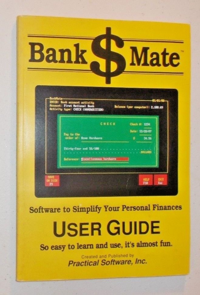 1988 Bank Mate User Guide ver 3 Personal finance software for IBM PS-2, Bankmate