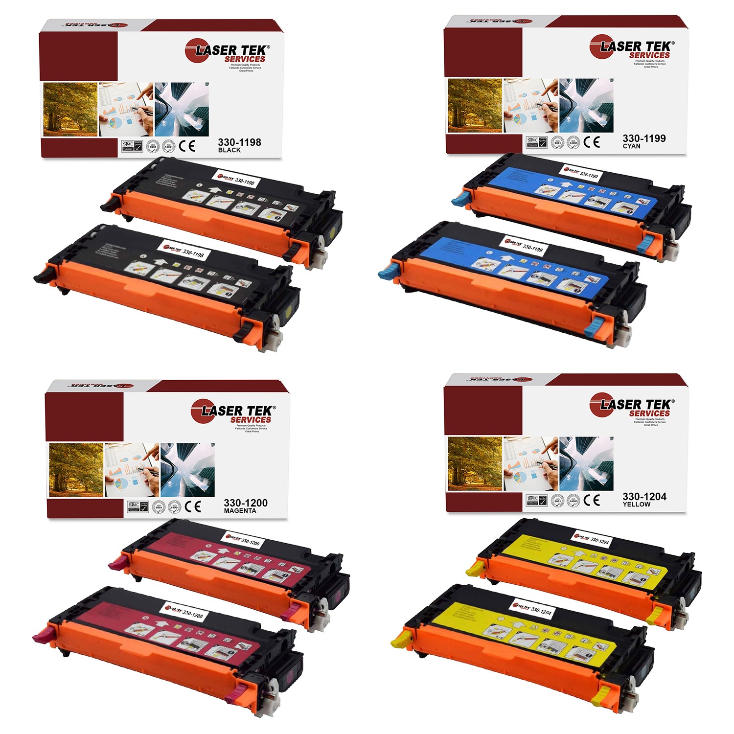 8Pk LTS 3130 B C M Y Compatible for Dell 3130 3130CN 3130CND Toner Cartridge