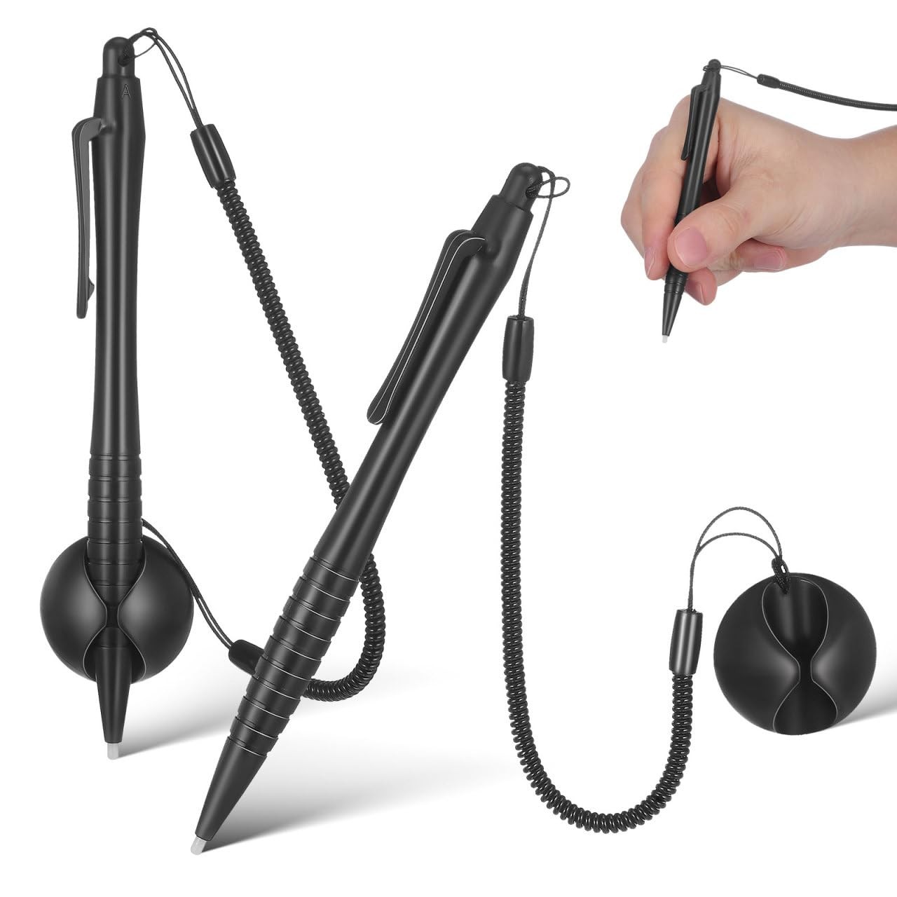 2pcs Resistive Stylus Pen for Touchscreen with Spring Rope Pen Holder Anti-Lo...