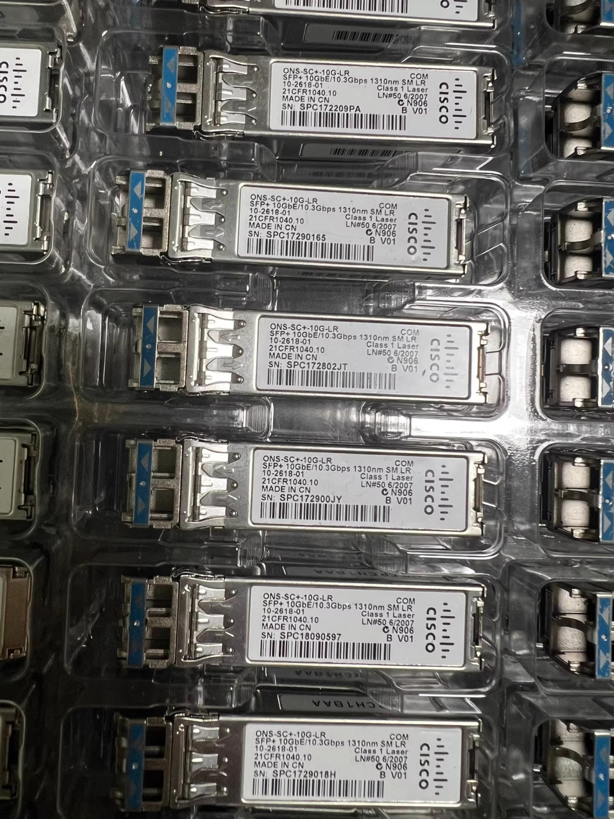 10PCS GENUINE CISCO ONS-SC+-10G-LR SFP+  10GE BASE-LR Transceiver 10-2618-01