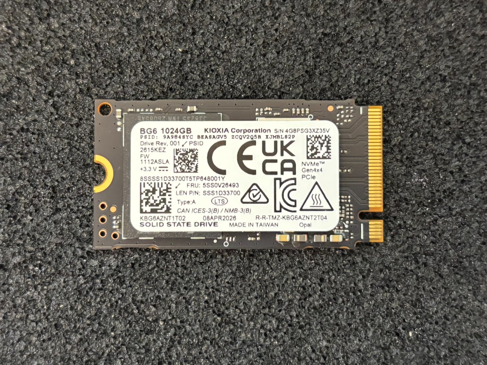 KIOXIA BG6 1TB Gen4x4 2242 M.2 NVMe Internal SSD | KBG6AZNT1T02 100% Health