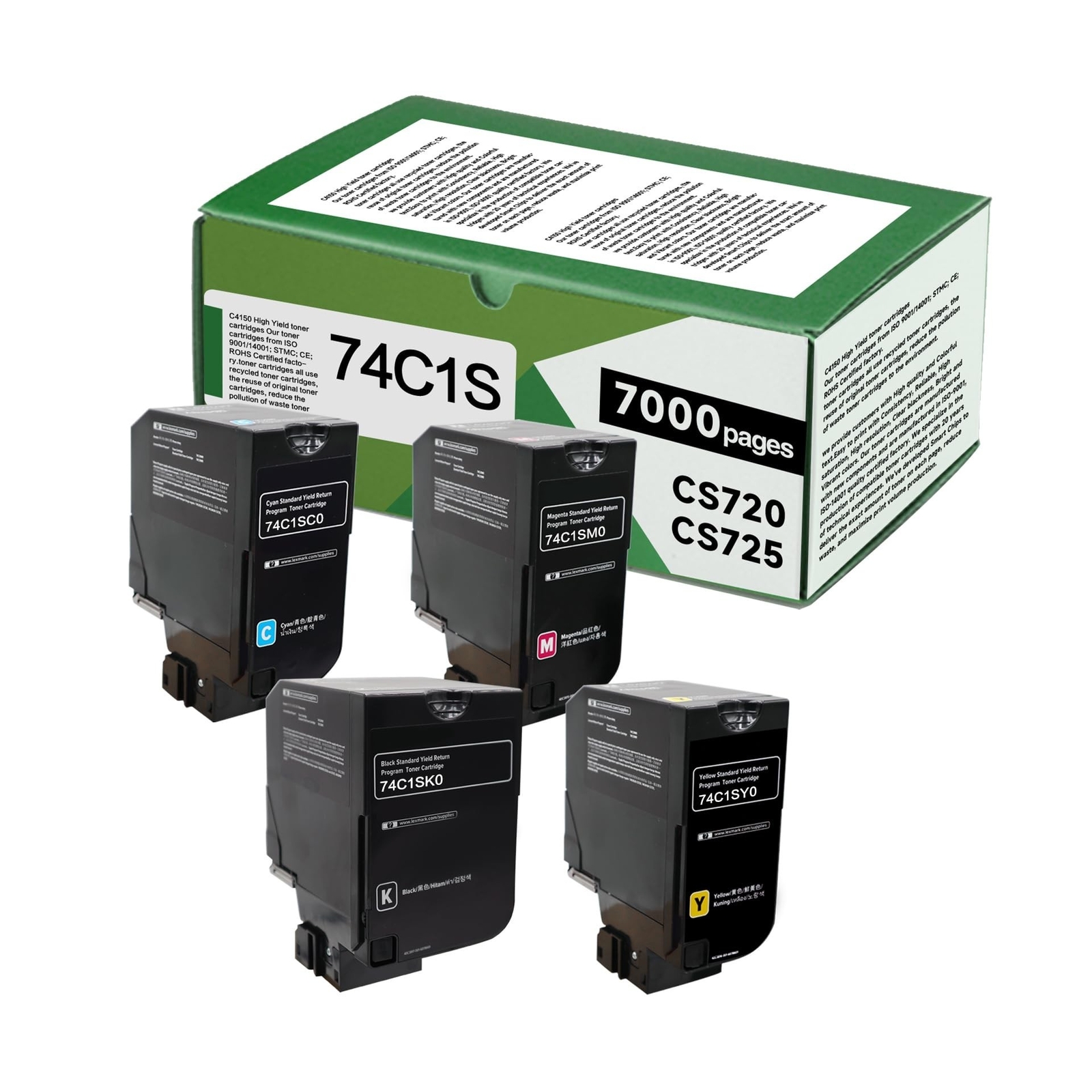 74C1S Compatible Toner Cartridge 7000 Pages Replacement for Lexmark 74C1SK0 7...