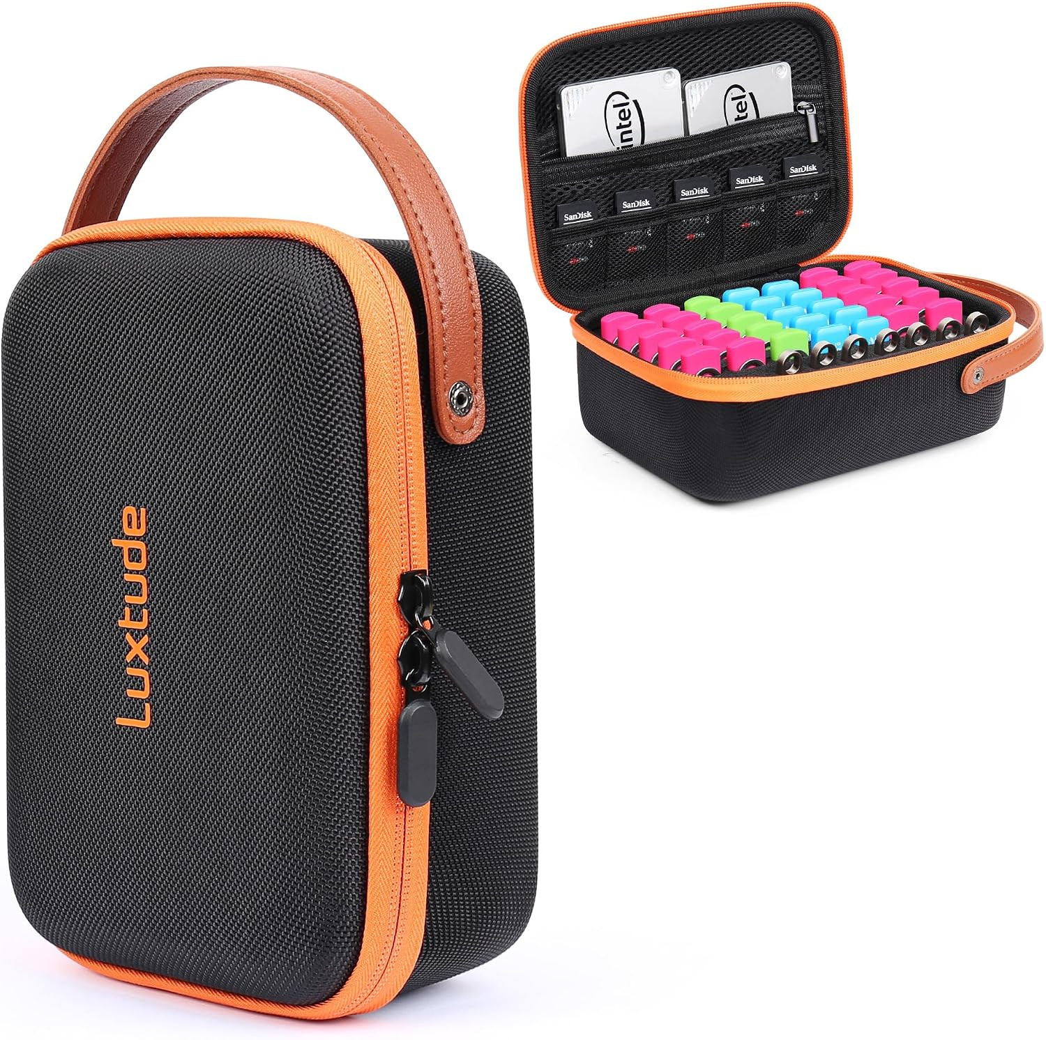 Flash Drive Case with Labels, USB Storage Case, 49 Slots Thumb Drive Cases, USB