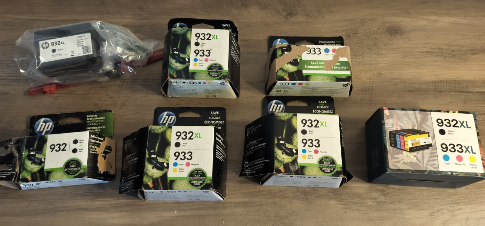 Huge Lot 24 HP 932 933 XL Ink Cartridges 20 New (17 OEM, 3 Reman) & 4 Used Ex24