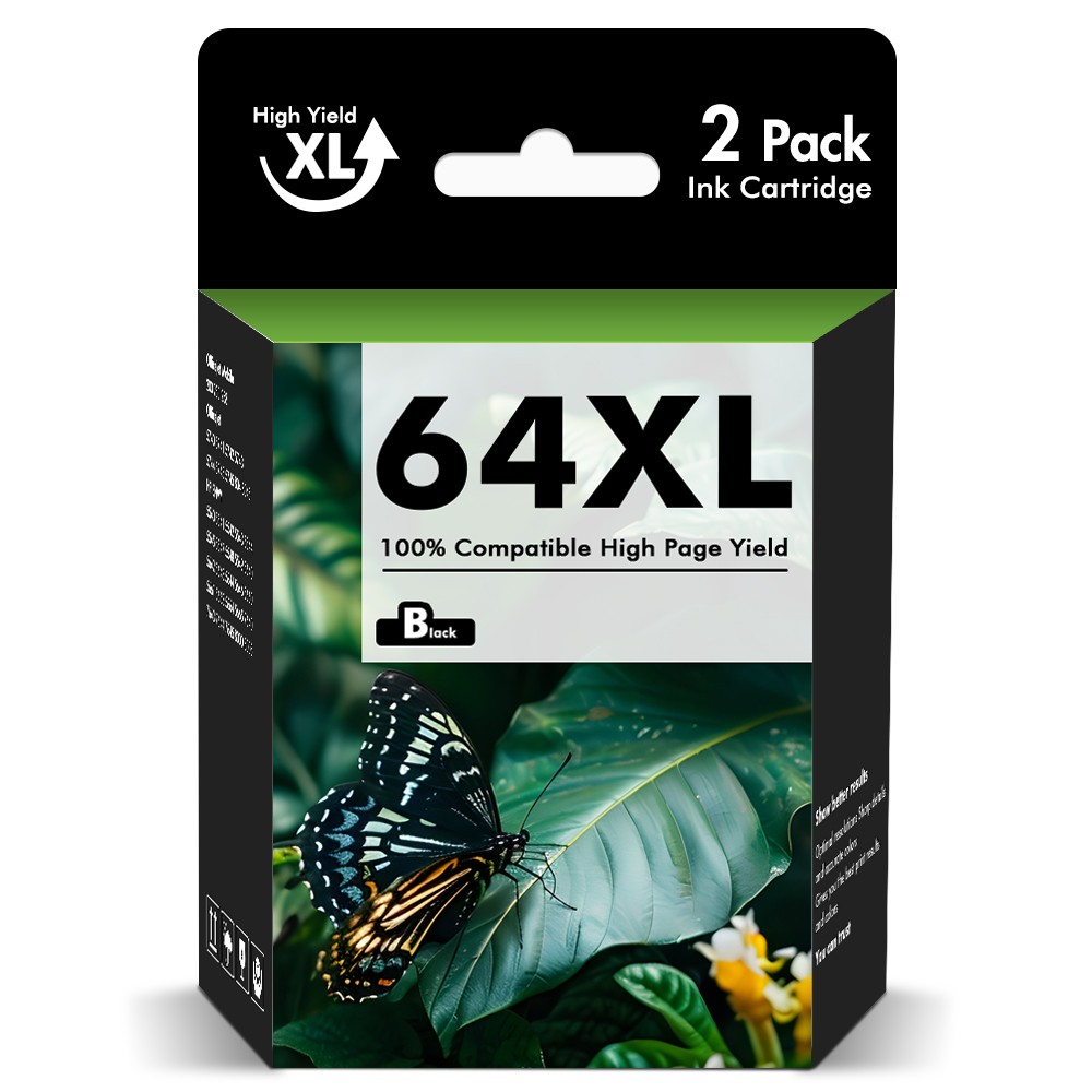 64-XL Black Color Ink Cartridge 64XL for HP Envy Photo 7155 7855 7858 6255 6252