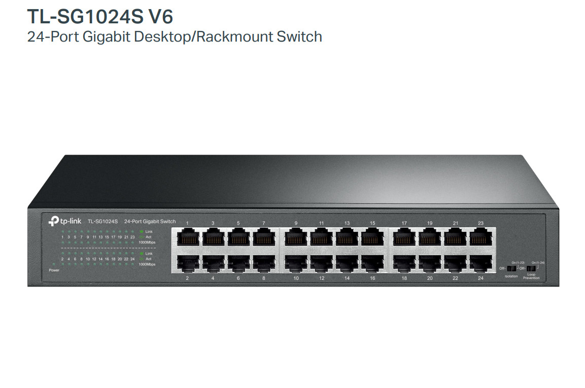 TP-Link TL-SG1024S 24-Port Gigabit Ethernet Switch Unmanaged | NEW SEALED