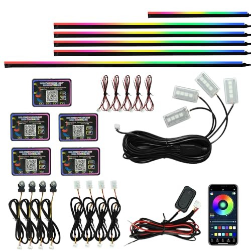 Interior Car Strip Lights Dreamcolor Acrylic Car Decorative Lights with APP