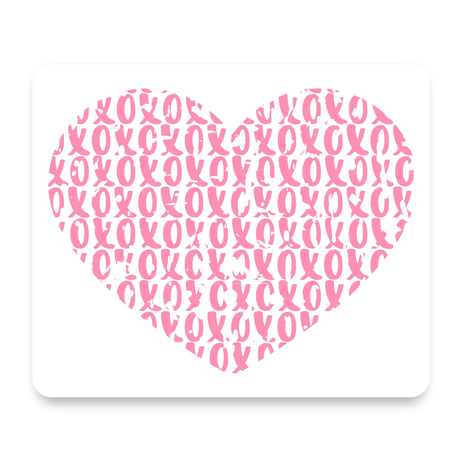 XOXO Heart Pink Valentine Mouse Pad 9.25x7.75 Non-Slip Desk Mat