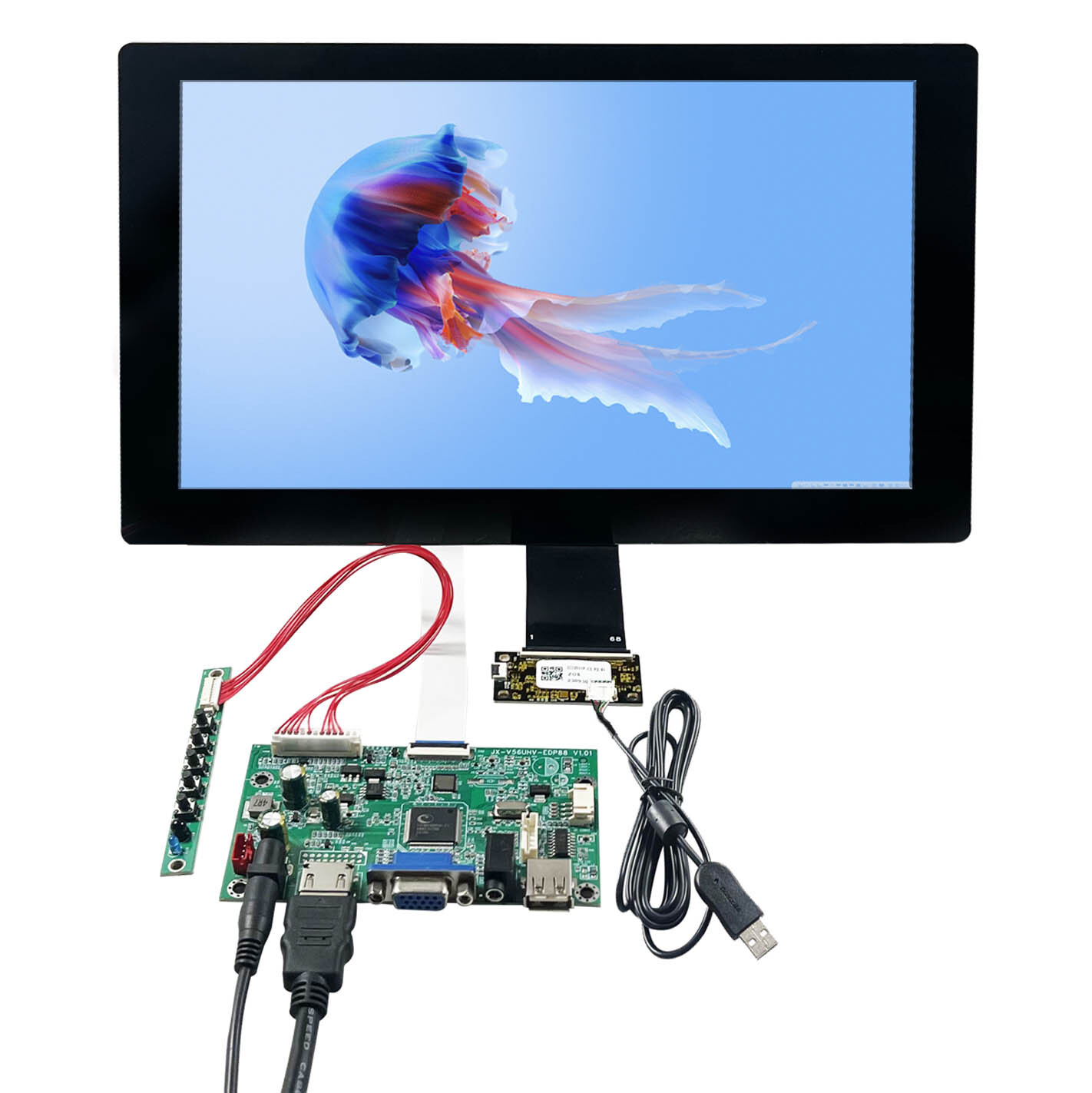 11.6inch 1920X1080 Capacitive Touch IPS LCD Screen H-D VGA USB LCD Controller