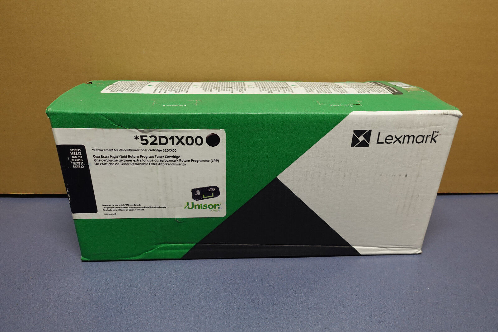 Genuine Lexmark *52D1X00 Replace 62D1X00 E. High Yield R. P. Toner Cartridge