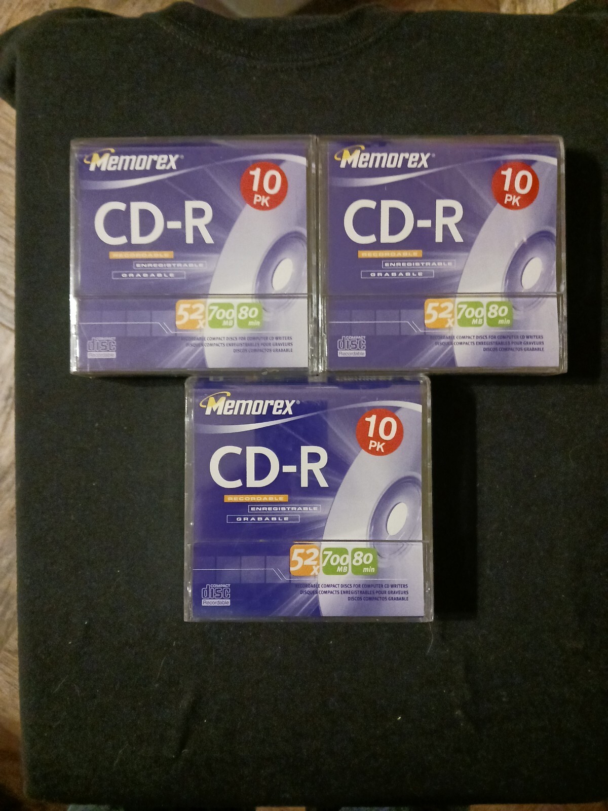 Lot of 3 Memorex 10PK CD-R 52X 700MB 80min 10 pack CD-R Discs Brand NEW Sealed 