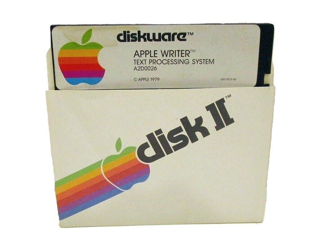 RARE FIRST Apple Writer 1.0 by Apple Computer for Apple II, 1979 (Disk & Manual)