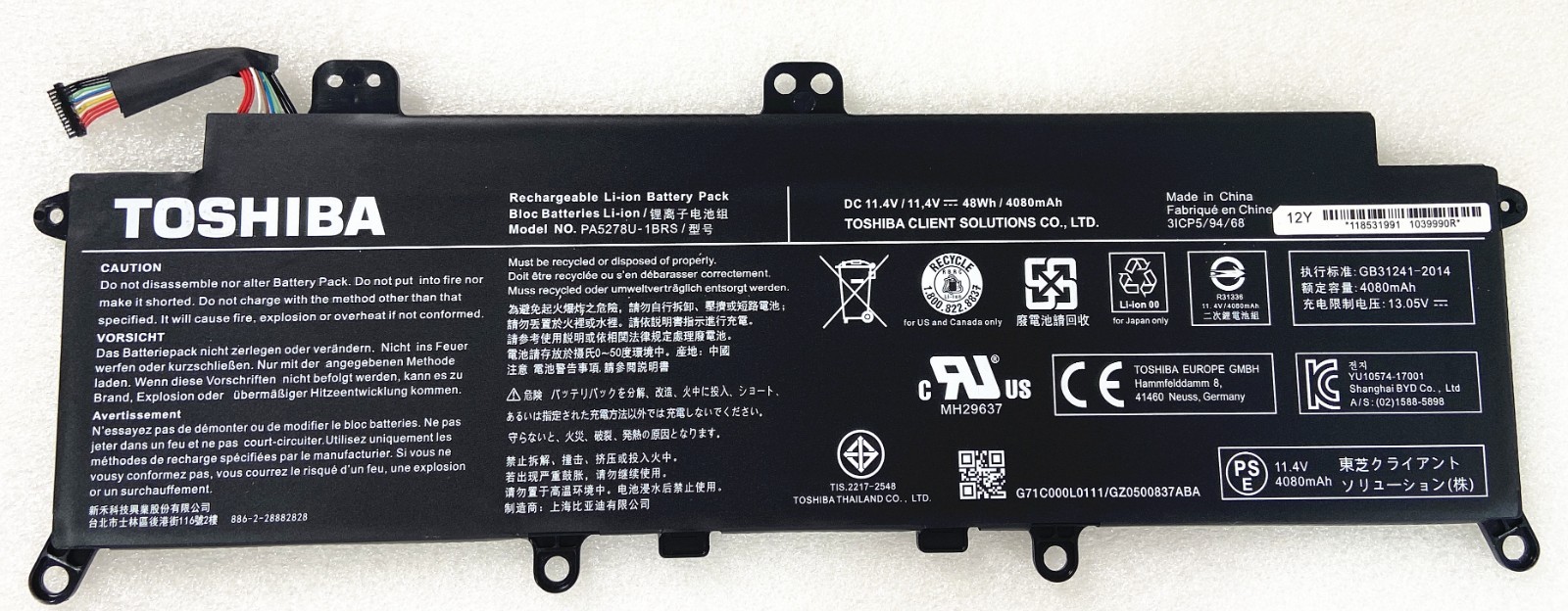NEW Genuine PA5278U-1BRS Battery Toshiba Portege X30-D X30-E X40-D X40-E Series