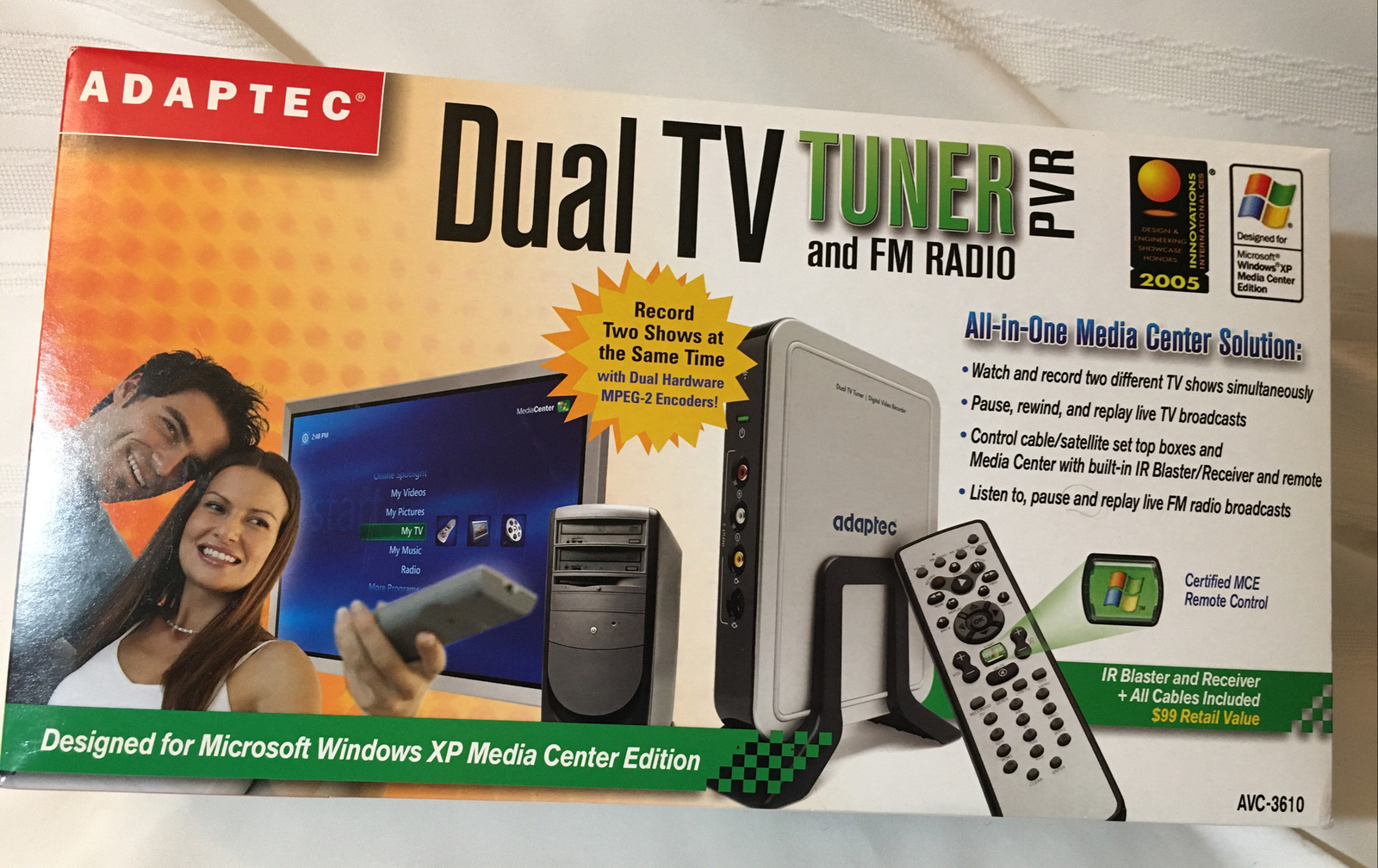 Adaptec Dual TV Tuner and FM Radio PVR AVC-3610-All-in-One Media Center Solution