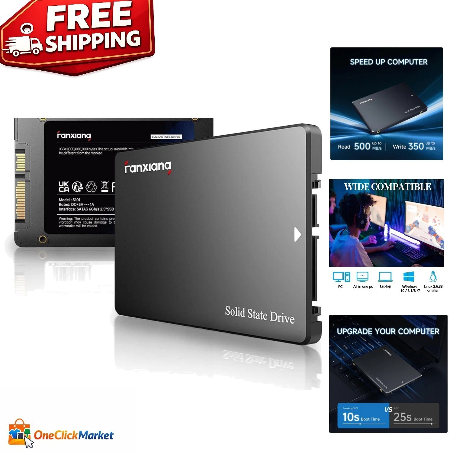 Upgrade Your Laptop with S101 128GB Internal SSD - Quick 550MB/s Transfers
