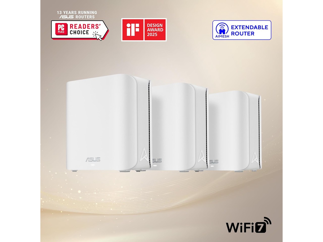 ZenWiFi BD5(W-3-PK) BE5000 Wi-Fi 7 Mesh Ethernet Wireless Router -  5000 Asus