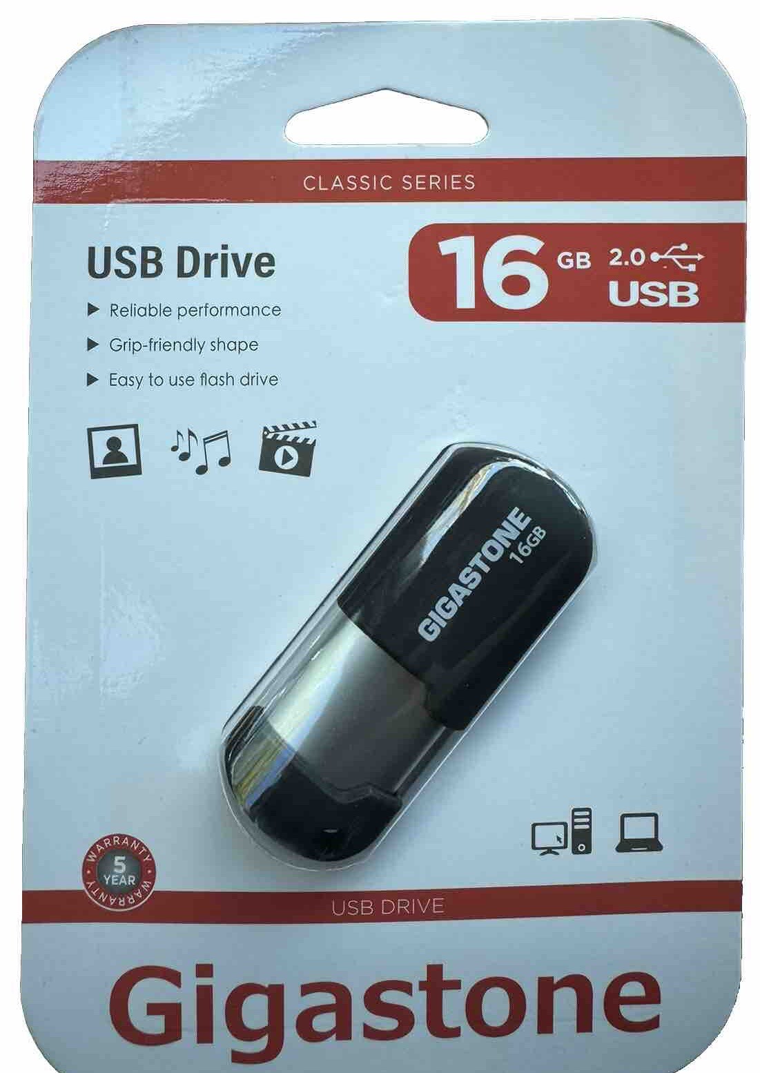 Gigastone 16GB USB Drive 2.0 File Storage Photos Multimedia