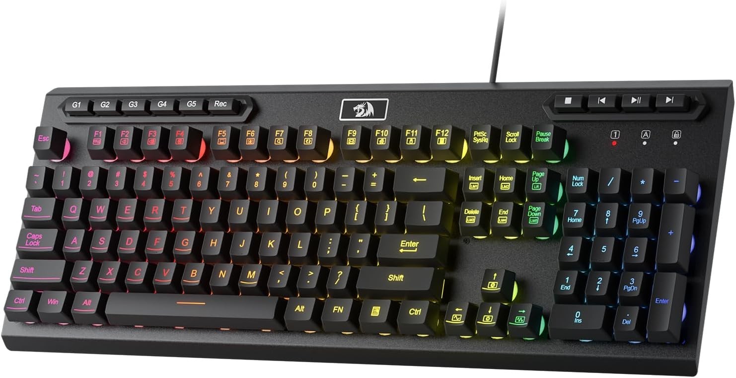 Redragon K513 RGB Membrane Gaming Standard 104 Keys Linear Keyboard