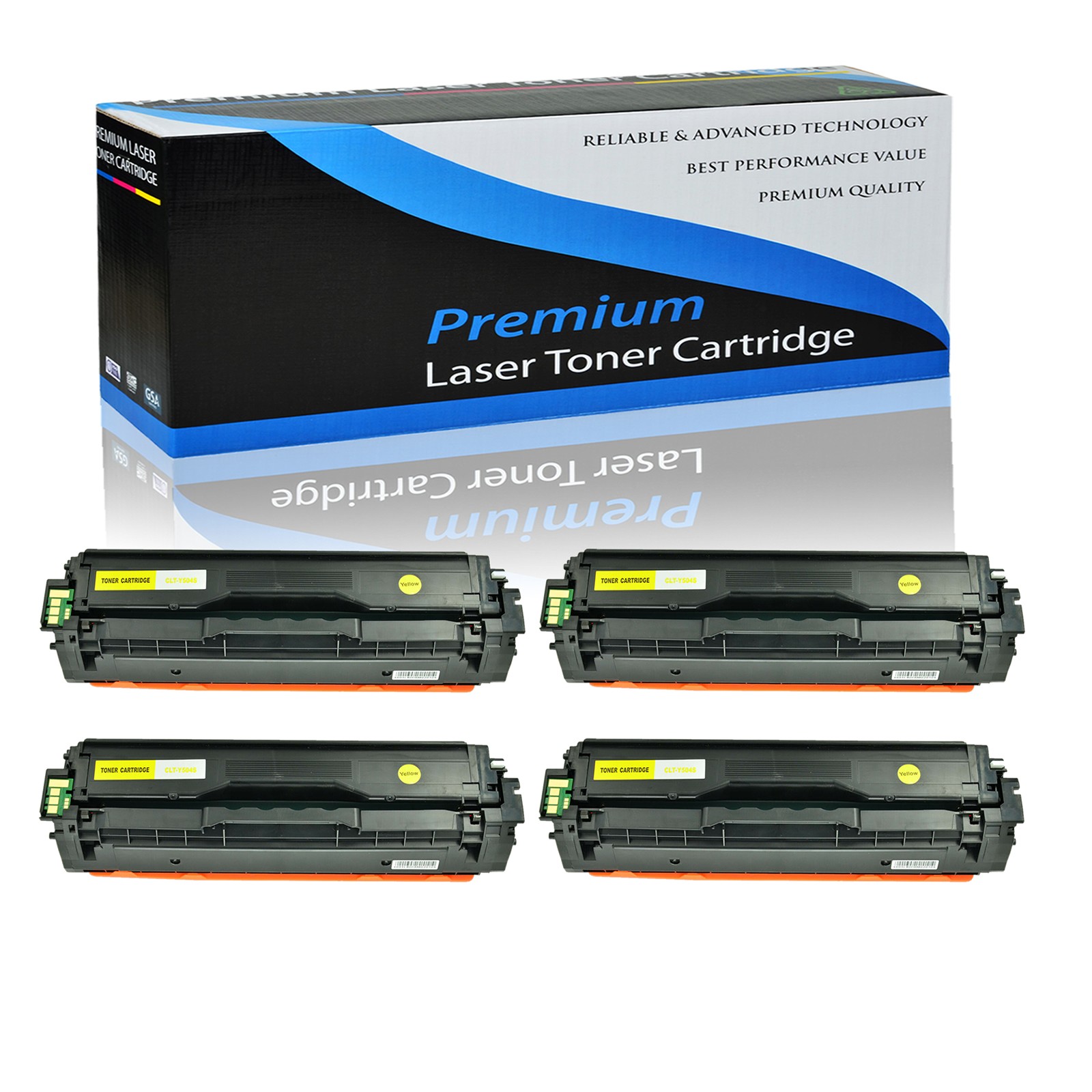 4 PK Yellow Toner CLT-Y504S Y504S Fits For Samsung CLP-415 CLX-4195fw SL-C1860